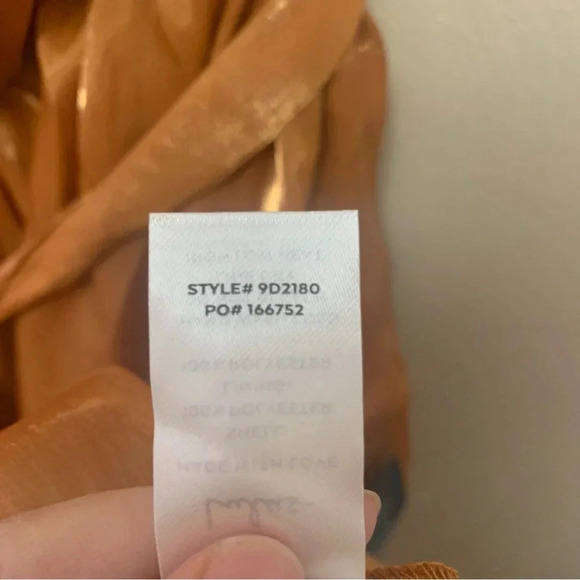 Lulus Sweet Excellence Shiny Rust Orange One-Shoulder Tiered Dress Medium NWT - Picture 15 of 15